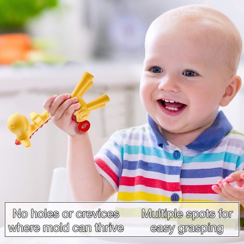 Moppets عضاضة سيليكون على شكل زرافة في صندوق تخزين (أصفر) - Image 4
