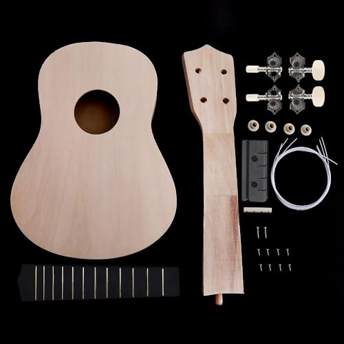 OriGlam 21 Inch DIY Ukulele Kit, Make Your Own DIY Kit, Soprano Hawaii, Ukulele Hawaii Guitar Handwork with Installation Tools for Friends, Family, Amateur - Image 1