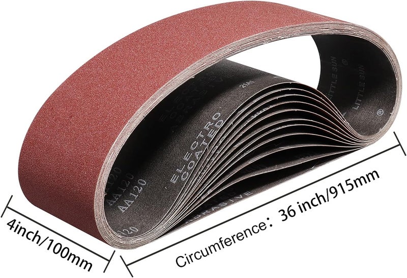 POTUINOM Sanding Belt 4 x 36 Inch,Belt Sander Belts 150 Grits,Best for Sanding Wood,Metal and Paint(8 Pack) - Image 2