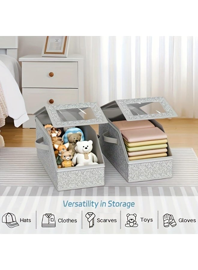 Stackable Hat Storage Boxes for Baseball Caps, Holds Up to 24 Hats, Durable Cardboard Box for Men, Classic Style, Wardrobe  Organizer - Image 3
