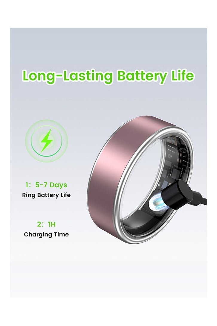 Smart Ring Health Tracker, Fitness Tracker, Activity Trackers for ManWomen -SleepExercise Monitor,Waterproof Sleep Tracking Wearable (Pink, 10) - Image 5