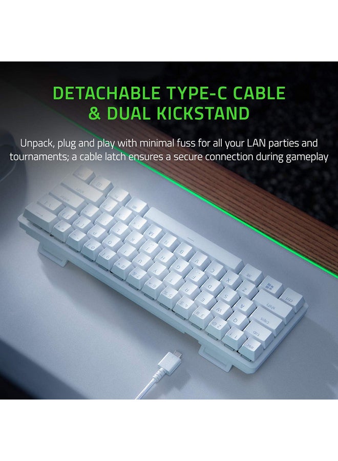Razer Huntsman Mini 60% Gaming Keyboard: Fast Keyboard Switches, Linear Optical Switches, Chroma RGB Lighting, PBT Keycaps, Onboard Memory Snap Tap - White I RZ03-03390400-R3M1 - Image 4
