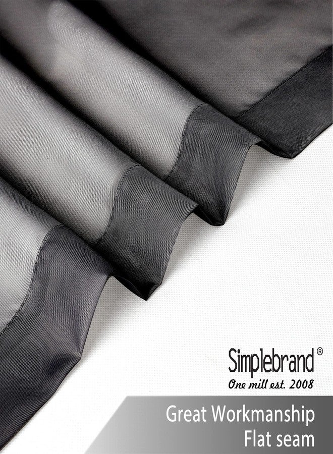 Simplebrand Black Sheer Curtains 108 Inches Long, Extra Long Rod Pocket Solid Color Window Sheer Curtain Panels, Elegant Curtains & Drapes for Living Room, Bedroom 2 Panels (Black, 42" W x 108" L) - Image 2