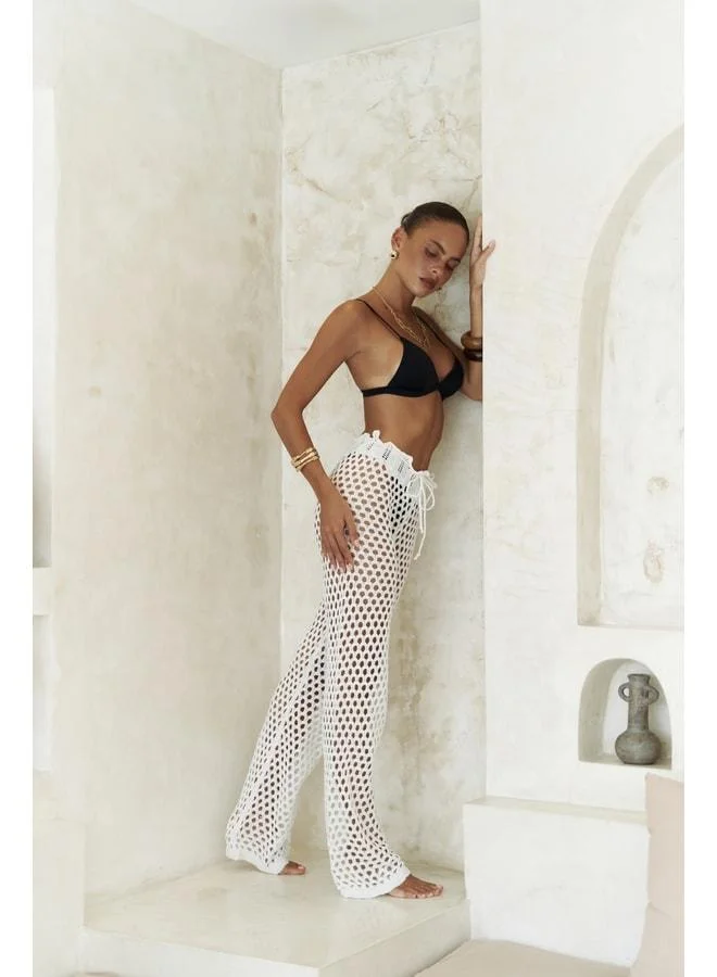 Bohemai  Texas Laced White Crochet Pants. for Women | Best Price UAE