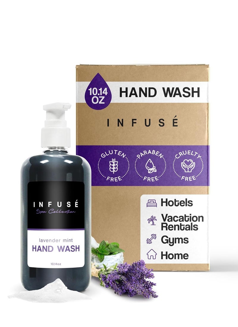 Terra Pure Terra Pure Infuse Lavender Mint Hand Wash | Spa Collection | Hotel Amenities in Pump Bottle | 10.14 oz. / 300 ml (Single Bottle)  - Image 1