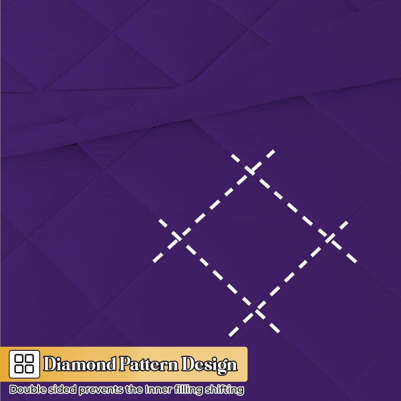 TEXOFAB Luxury Down Alternative Soft Quilted 300 GSM All Weather Comforter Colour Purple Single Bed 60x90 - Image 3