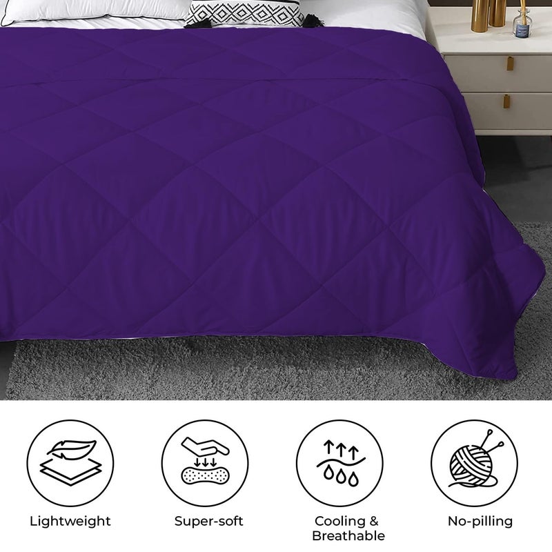 TEXOFAB Luxury Down Alternative Soft Quilted 300 GSM All Weather Comforter Colour Purple Single Bed 60x90 - Image 2