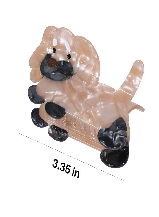 melyde Dog Hair Claw Clip 3.35 Inch Strong Hold Acetate Hair Jaw Clip Cute Animal Hair Accessories for Women Girls Thin Thick Hair, Khaki&Black - Image 5