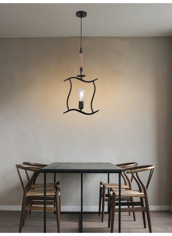 Best Power Rustic Rope Pendant Light 6604-1, E27 Base, Adjustable 95cm, Vintage Hanging Ceiling Lamp for Dining Room, Living Room, Bedroom – Bulb Not Included  - Image 1