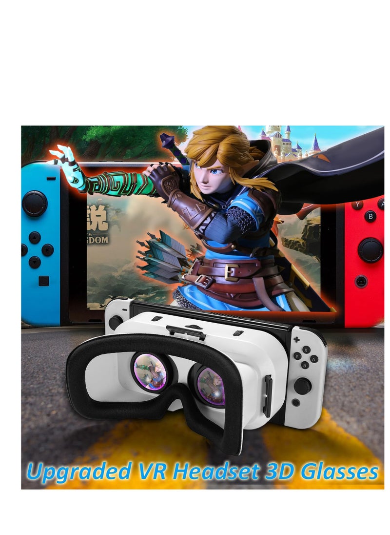 Excefore - VR Headset Compatible with Nintendo Switch & OLED, Switch VR Labo Goggles Headset for Nintendo Switch, Virtual Reality Glasses for Original Nintendo Switch & Switch OLED Model (White) - Image 1
