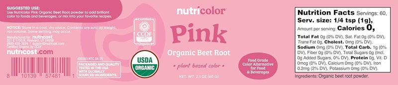 Nutricost Nutricolor Pink Organic Beet Root Powder - Image 5
