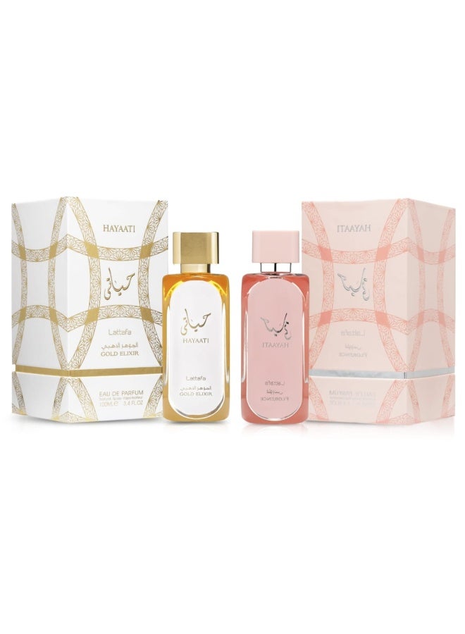 Lattafa HAYAATI GOLD ELIXIR AND HAYAATI FLORENCE EDP 100ML - Image 1