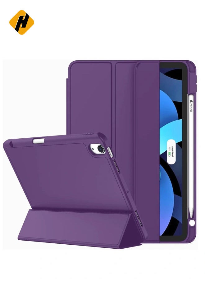 HuHa Smart Case for iPad Air - Fits 6th Gen 11-Inch (2024), 5th & 4th Gen 10.9-Inch (2022/2020) - Dark Purple, Touch ID Support, Auto Wake/Sleep  - Image 1