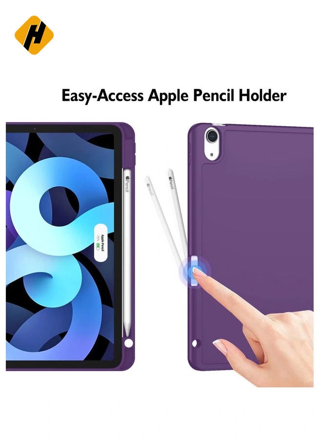 HuHa Smart Case for iPad Air - Fits 6th Gen 11-Inch (2024), 5th & 4th Gen 10.9-Inch (2022/2020) - Dark Purple, Touch ID Support, Auto Wake/Sleep  - Image 3