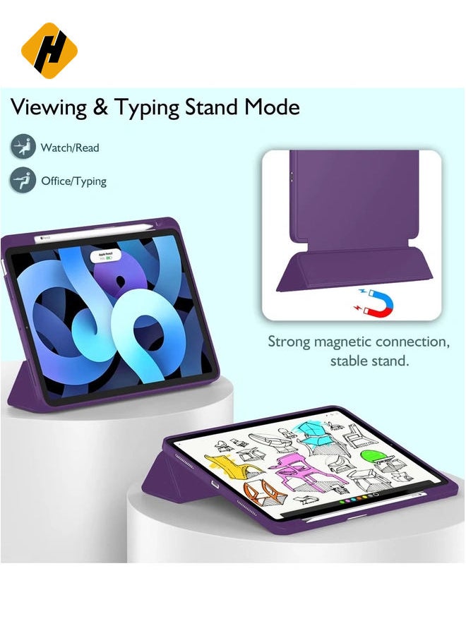HuHa Smart Case for iPad Air - Fits 6th Gen 11-Inch (2024), 5th & 4th Gen 10.9-Inch (2022/2020) - Dark Purple, Touch ID Support, Auto Wake/Sleep  - Image 5
