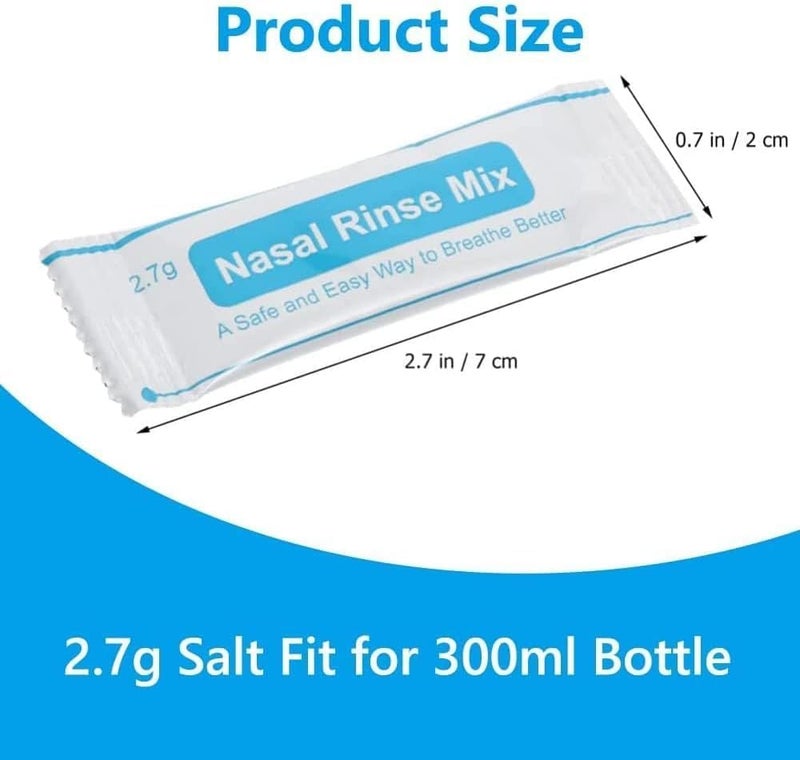 ALMEKAQUZ 40Pcs Salt Packets Saline Packets for Nasal Wash, Neti Pot Refill Kit, Effective Nasal Irrigation, Sinus Care, Nasal Cleansing Solution - Image 2