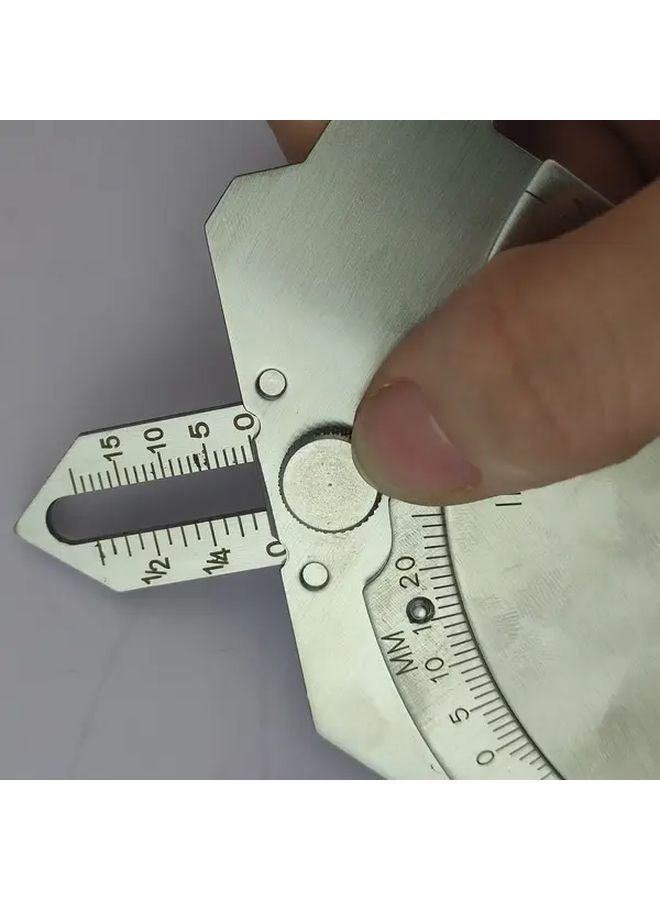أداة قياس الفيرنير من الفولاذ المقاوم للصدأ بمقياس مزدوج (بالبوصة والميليمتر) لأعمال اللحام الدقيقة باللون الفضي - Image 3