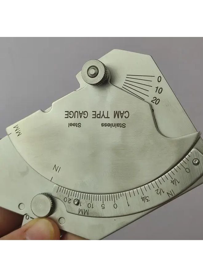 أداة قياس الفيرنير من الفولاذ المقاوم للصدأ بمقياس مزدوج (بالبوصة والميليمتر) لأعمال اللحام الدقيقة باللون الفضي - Image 2