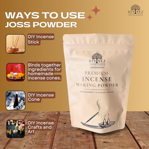 Devinez Natural Organic Joss Powder for Aggarbatti Making (Litsea glutinosa) A Grade Vietnam 36 Cup for Making Your own Incense, Doop Cone, Sambrani, Agarbatti Making, Dhoopbatti Making (200 gram) - Image 5