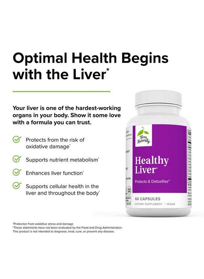 Terry Naturally Healthy Liver 60 Capsules With Milk Thistle Andrographis Ep80  French Grape Seed Extract Vx1 Nongmo Vegan 60 Servings - Image 4