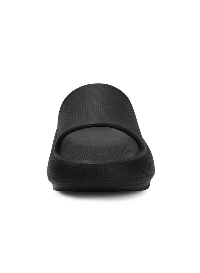 welltree Slides for Women Men Pillow Slippers Non-Slip Bathroom Shower Sandals Soft Thick Sole Indoor and Outdoor Slides,Black,10.5-11 Women/9-9.5 Men, 1-black, 10.5-11 Women/9-9.5 Men - Image 4