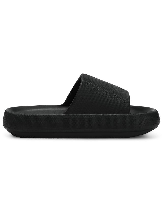 welltree Slides for Women Men Pillow Slippers Non-Slip Bathroom Shower Sandals Soft Thick Sole Indoor and Outdoor Slides,Black,10.5-11 Women/9-9.5 Men, 1-black, 10.5-11 Women/9-9.5 Men - Image 5