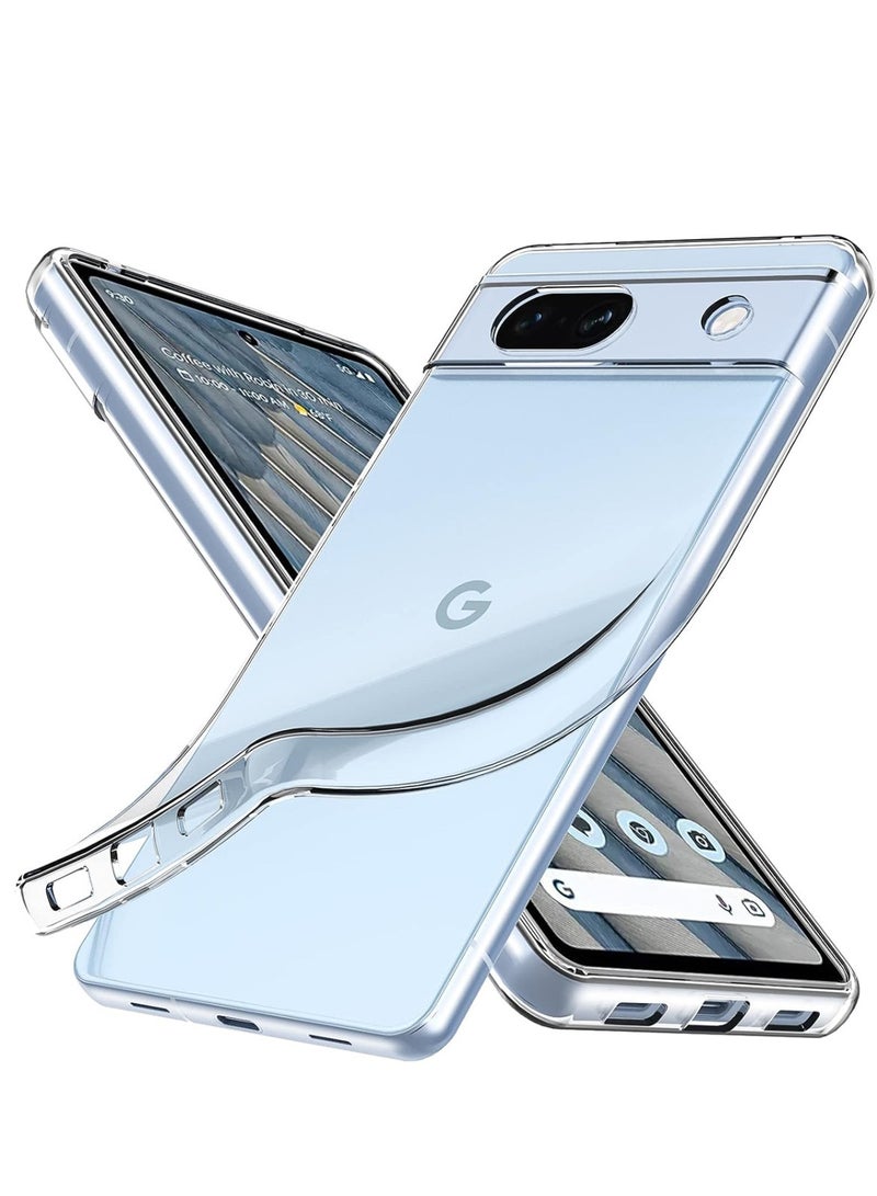 Techie جراب شفاف رفيع للغاية من مادة TPU ناعمة من Google Pixel 7a، مقاوم للصدمات ومضاد لبصمات الأصابع، غطاء خلفي شفاف واقٍ - Image 1