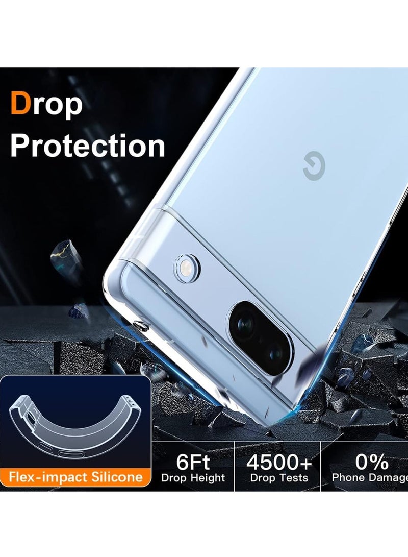 Techie جراب شفاف رفيع للغاية من مادة TPU ناعمة من Google Pixel 7a، مقاوم للصدمات ومضاد لبصمات الأصابع، غطاء خلفي شفاف واقٍ - Image 5