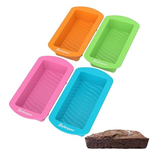 Bakerpan Silicone Mini Loaf Pans for Baking, Mini Cake Pans, 4.5 Inch Baking Pan, Reusable Baking Mold - Set of 4 - Image 1