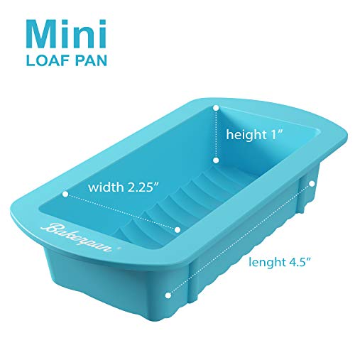 Bakerpan Silicone Mini Loaf Pans for Baking, Mini Cake Pans, 4.5 Inch Baking Pan, Reusable Baking Mold - Set of 4 - Image 2