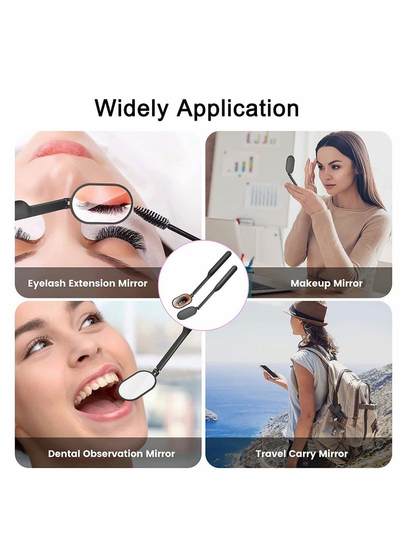 Y&D - 2Pack Large Lash Mirror Eyelash Looking Glass 270° Free Rotation Lightweight Folding Makeup Adjustable Comestic Inspection for Extension Supplies - Image 1