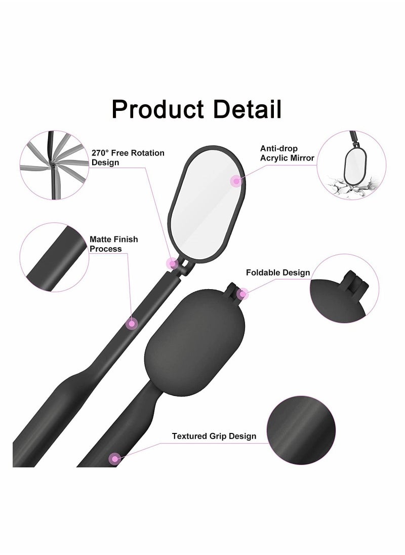 Y&D - 2Pack Large Lash Mirror Eyelash Looking Glass 270° Free Rotation Lightweight Folding Makeup Adjustable Comestic Inspection for Extension Supplies - Image 1