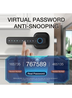 S-Color Fingerprint Door Lock- Smart Door knob,biometric Door Lock，with passcode keypad keyless Entry Door Handle，for Bedroom Home Hotel Office Apartment (Black with Tuya App)  - Image 3