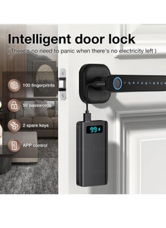 S-Color Fingerprint Door Lock- Smart Door knob,biometric Door Lock，with passcode keypad keyless Entry Door Handle，for Bedroom Home Hotel Office Apartment (Black with Tuya App)  - Image 5