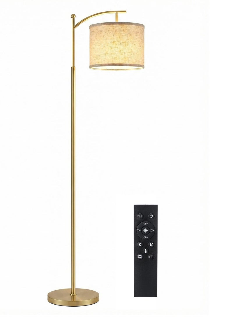 Modern Gold Floor Lamp with Remote Control 3 Color Temperatures Stepless Dimmable Standing Lamp 9W LED Bulb Included Adjustable Linen Shade LED Tall Lamp for Reading Living Room Bedroom Study Office - Image 3