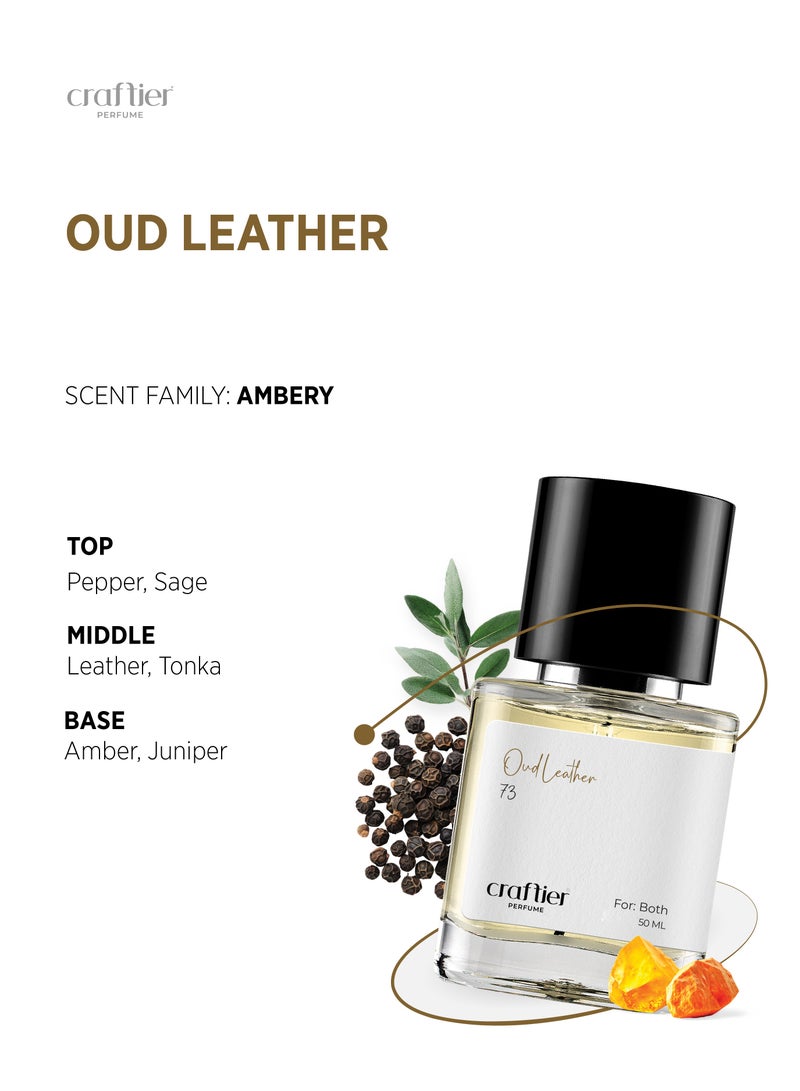 Craftier Perfume OUD LEATHER - Inspired of-IRISH OUD, Eau De Parfum for Men & Women - 50ml, Long Lasting Ambery Fragrance Upto 48 Hrs, Travel Size Unisex Perfume - Image 3