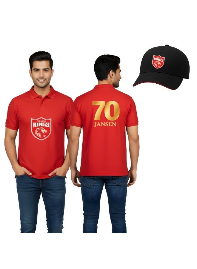 PRINTSHOP4ME Punjab Cricket Men's Dry-Fit Polo Neck T-Shirt|Tshirt With Cap|Soft&Breathable Sportswear For Cricket Lovers|Wear It For Games - Image 5