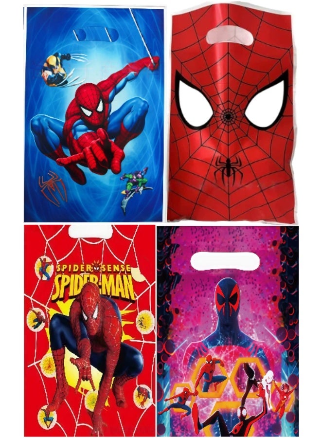 20PCS Spiderman Party Gift Bags, 4 Unique Styles (5PCS Each), Eco-Friendly Reusable Superhero Paper Goodie Bags, Vivid Printed Favor Bags for Birthday, Baby Shower, Eid, Wedding, Festival Candy Gift Packaging