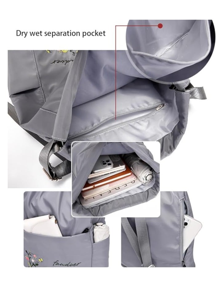 General - Fashion Drawstring Sports Bag Large Capacity Zipper Adjustable Waterproof Gym Bag with Outside Pocket for Women Men Kids - Image 1