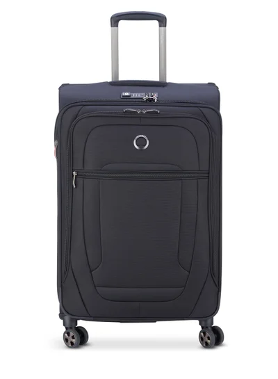 DELSEY Paris Helium DLX 71cm Softcase 4 Double Wheel Expandable Check-In Luggage Trolley - Black