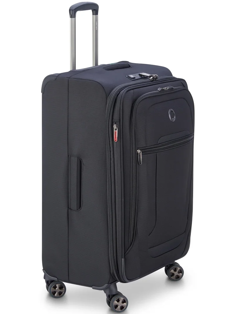 DELSEY Paris Helium DLX 71 Cm Softcase 4-Double Wheeled Expandable Check-In Luggage Trolley - Black