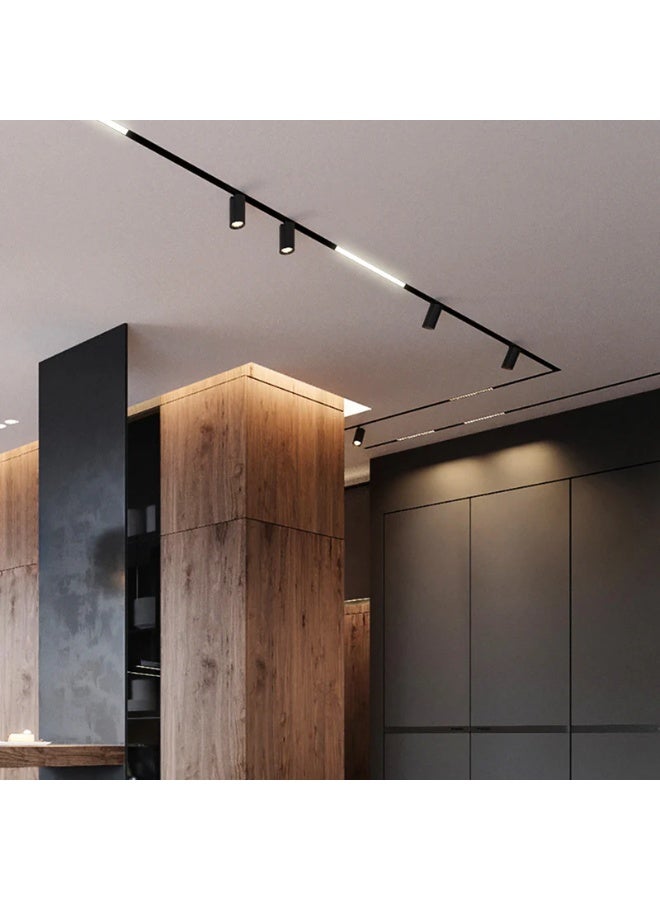 M0GEN 48V YY-GS-12W Grille LilP BK 3000K WW 48V Magnetic Track Lighting Recessed Spotlight, Black - Image 3