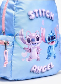 Disney Girls Angel and Stitch Print Backpack with Adjustable Straps and Zip Closure  - Image 3