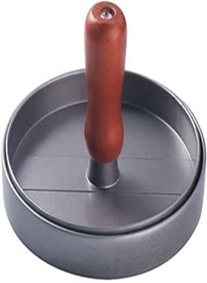 plastific Stainless Steel Non Stick Burger Pattie Maker Press for Perfect Shaped Patties - Silver