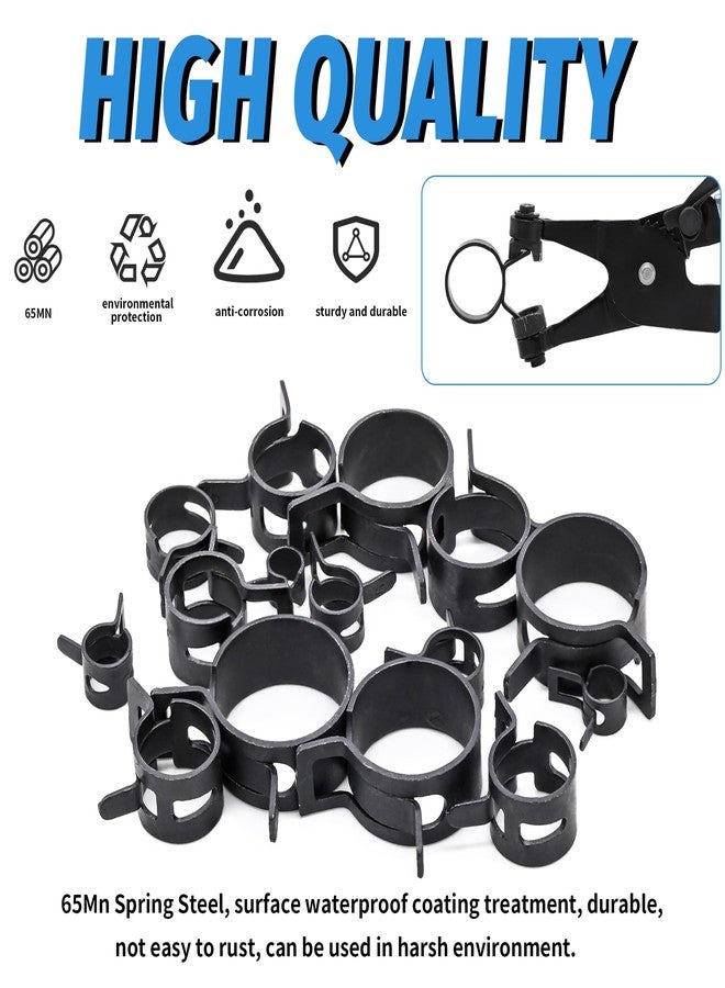 PEROMI 130Pcs 6-25mm Spring Band Hose Clamps With Swivel Flat Hose Clamp Plier Assortment Kit, Spring Band Type Fuel Line Silicone Vacuum Hose Steel Clamp,Low Pressure Air Clip Clamp - Image 3