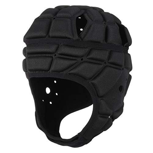 Surlim Rugby Soft Helmet Soccer Headgear Scrum Cap 7v7 Flag Football Headguard for Adult Large (Black) - Image 1