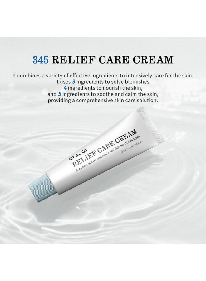 Care & More 345 Relief Cream, Anti-Oxidation Cream, Soothing Face Moisturiser, Skin Barrier Repair,to Solve Skin Defects And Moisturize - Image 4