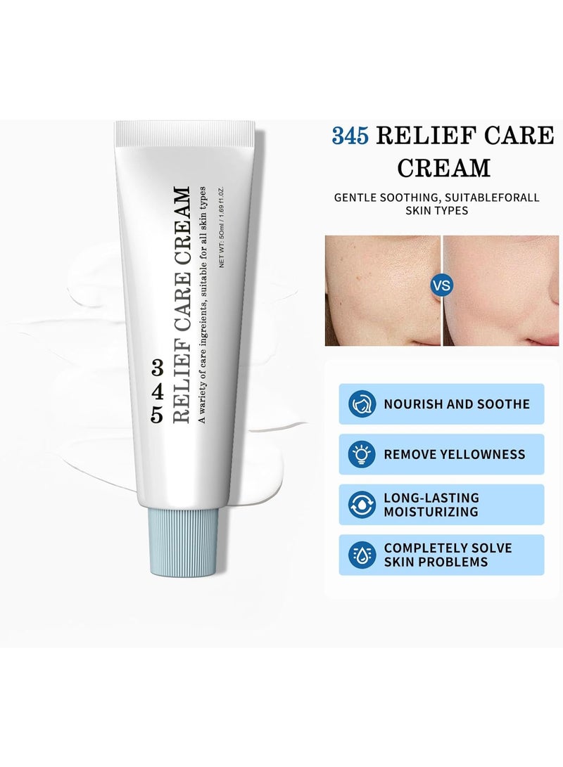 Care & More 345 Relief Cream, Anti-Oxidation Cream, Soothing Face Moisturiser, Skin Barrier Repair,to Solve Skin Defects And Moisturize - Image 3