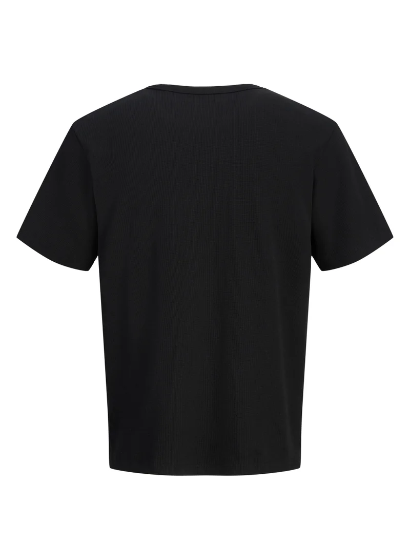 JACK & JONES Black Regular Fit Crew Neck T-Shirt for Men | Best Price UAE