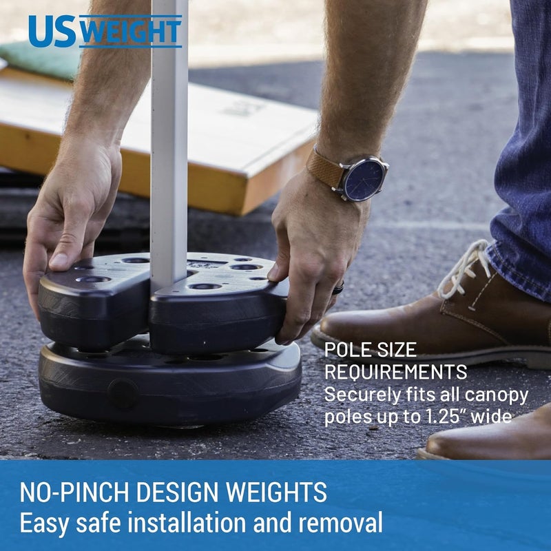 US Weight 20 Pound Canopy Weight Set of 4 with No-Pinch Design - Easy Installation and Removal to Secure Tents, Canopies, and Umbrellas at Outdoor Events - Image 4
